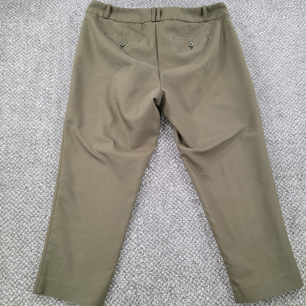 Liz Claiborne Career Petite Emma Classic Olive Green Cropped Pants 12P Straight - Picture 10 of 11